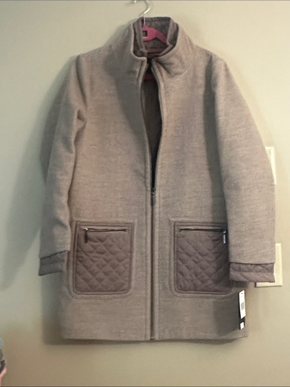 Weatherproof Taupe Quilted Pocket Zip-Front Jacket